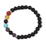 Japa Karungali x Seven Chakra Band – Natural Ebony Wood Bracelet 4 Inches