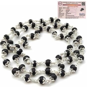 Certified Authentic Karungali Malai Mala– Unisex Ebony Wood Mala for Meditation & Jaap