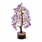 Amethyst crystal tree on black base