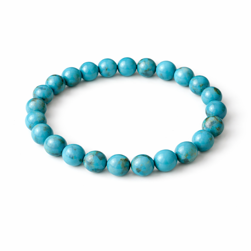 Turquoise beaded bracelet close-up Turquoise Healing Crystal Bracelet For Unisex