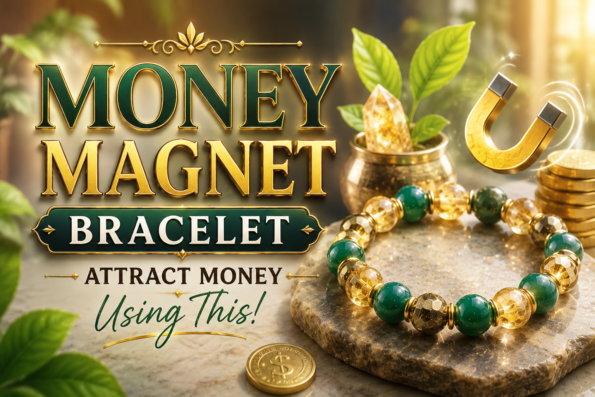 Money magnet bracelet with powerful crystals like Pyrite, Citrine, and Green Aventurine used to attract money, wealth, prosperity, and financial abundance.