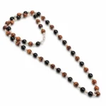 Rudraksha & Karungali Malai – Original 54 Beads Ebony Wood Mala with Silver Caps