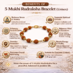 5 Mukhi Rudraksha Bracelet For Unisex