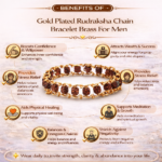 Gold Plated Rudraksha Chain Bracelet Brass