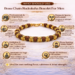 Brass Chain Rudraksha Bracelet for Men
