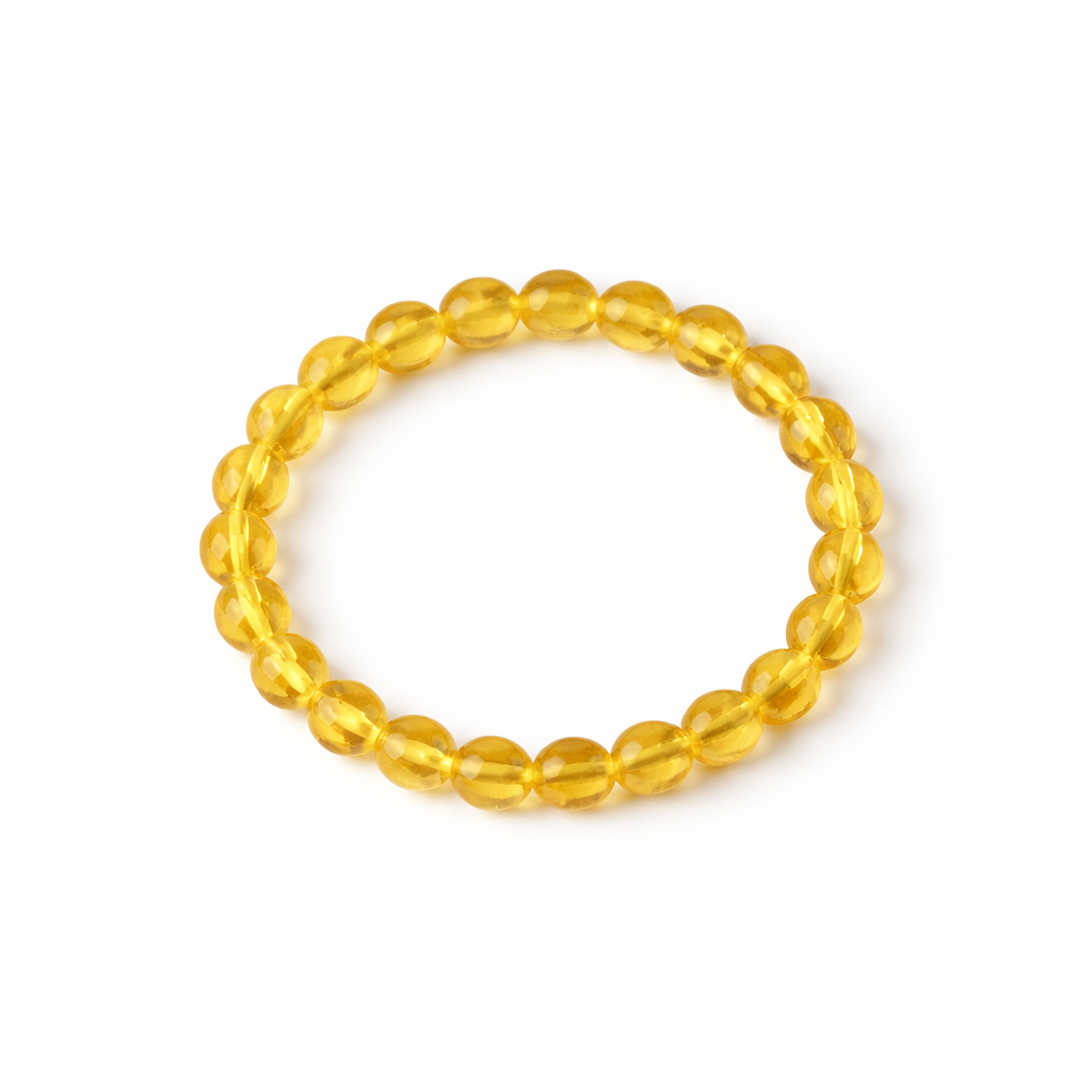Citrine bracelet on white background Citrine Healing Crystal Bracelet For Unisex