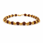 Rudraksha With Golden Capping Bracelet