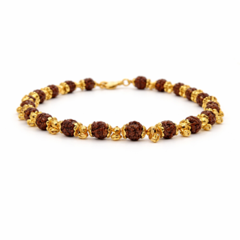 Rudraksha With Golden Capping Bracelet
