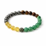 Gemstone bracelet on white background