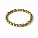 Golden Hematite beaded bracelet close-up