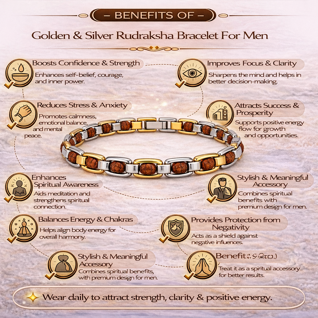 Golden & silver Rudraksha bracelet benefits Golden & silver Rudraksha bracelet benefits
