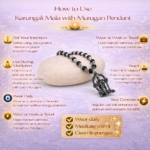 Karungali mala necklace with Murugan pendant