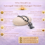 Karungali mala necklace with Murugan pendant