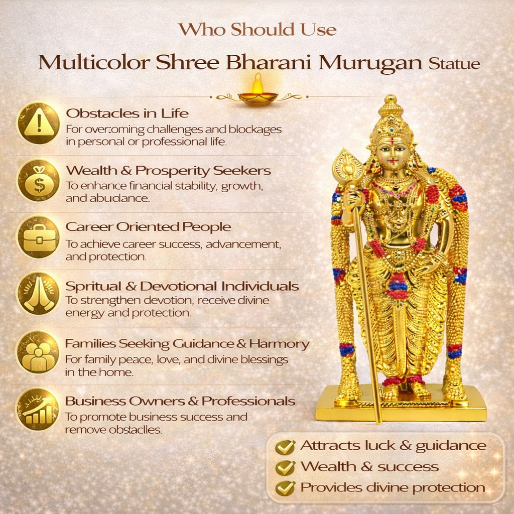 who should use Multicolor Shree Bharani Murugan Statue For Home And Office who should use Multicolor Shree Bharani Murugan Statue For Home And Office