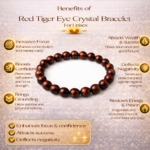 Red Tiger Eye Crystal Bracelet For Unisex