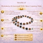 Karungali & Rudraksha Mala With Silver Capping