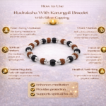 Rudraksha With Karungali Bracelet With Silver Capping