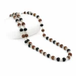 Karungali & Rudraksha Mala With Silver Capping
