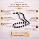 Karungali Mala With Silver Capping (Glass/Gemstone/Wooden Bead)