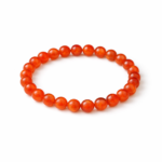 Vibrant Carnelian beaded bracelet close-up