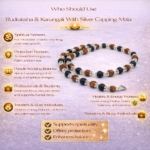Karungali & Rudraksha Mala With Silver Capping