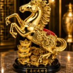 Golden Resin And Metal Horse