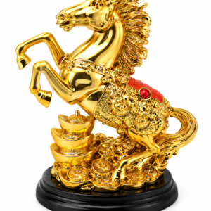 Golden Resin And Metal Horse
