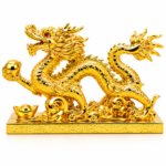 Golden Resin & Metal Feng Shui Dragon