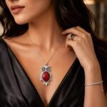 Red Garnet Owl Pendant