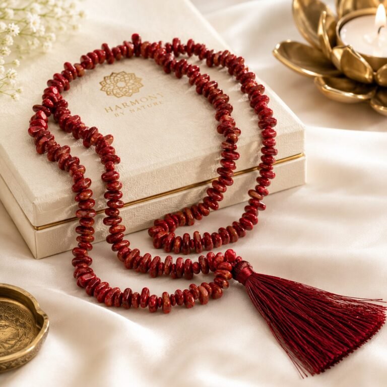 Red Jasper Stone Chips Mala