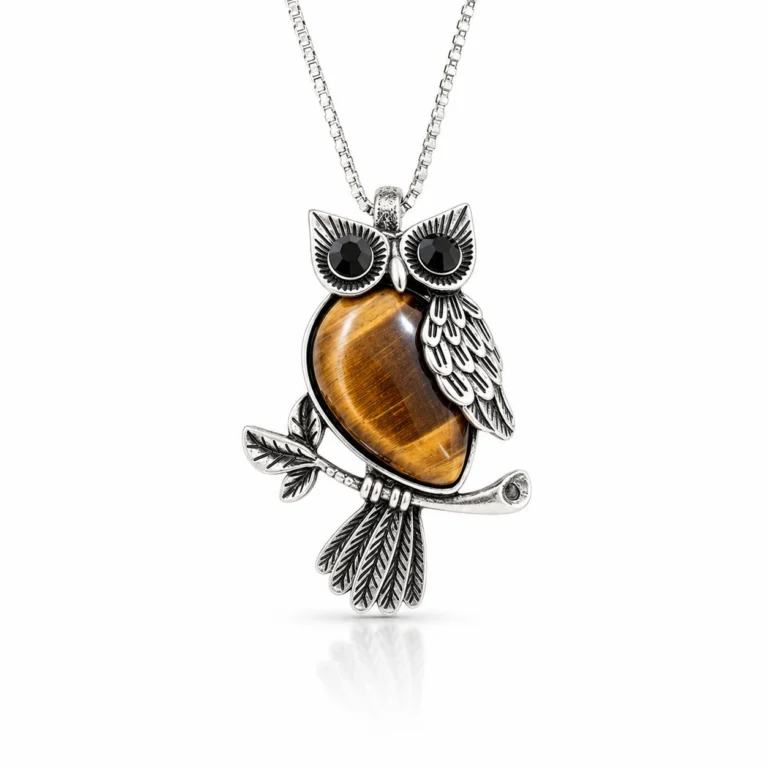 Tiger Eye Owl Pendant