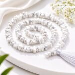 White Howlite Stone Chips Mala For Women