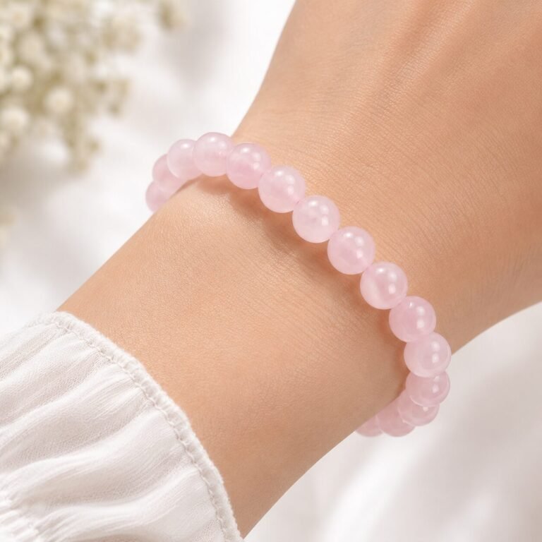 Rose Quartz Stone Bracelet For Women
