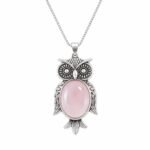 Rose Quartz Owl Pendant