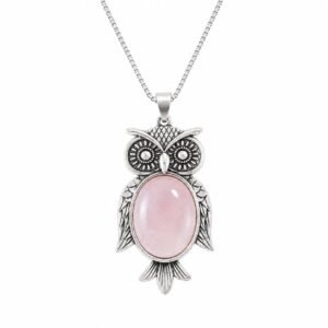 Rose Quartz Owl Pendant
