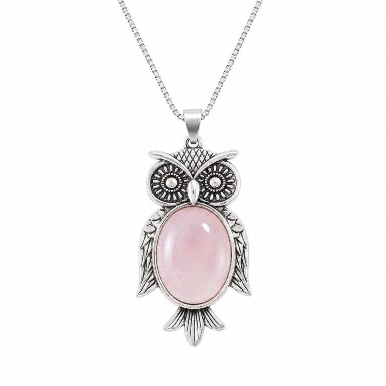 Rose Quartz Owl Pendant