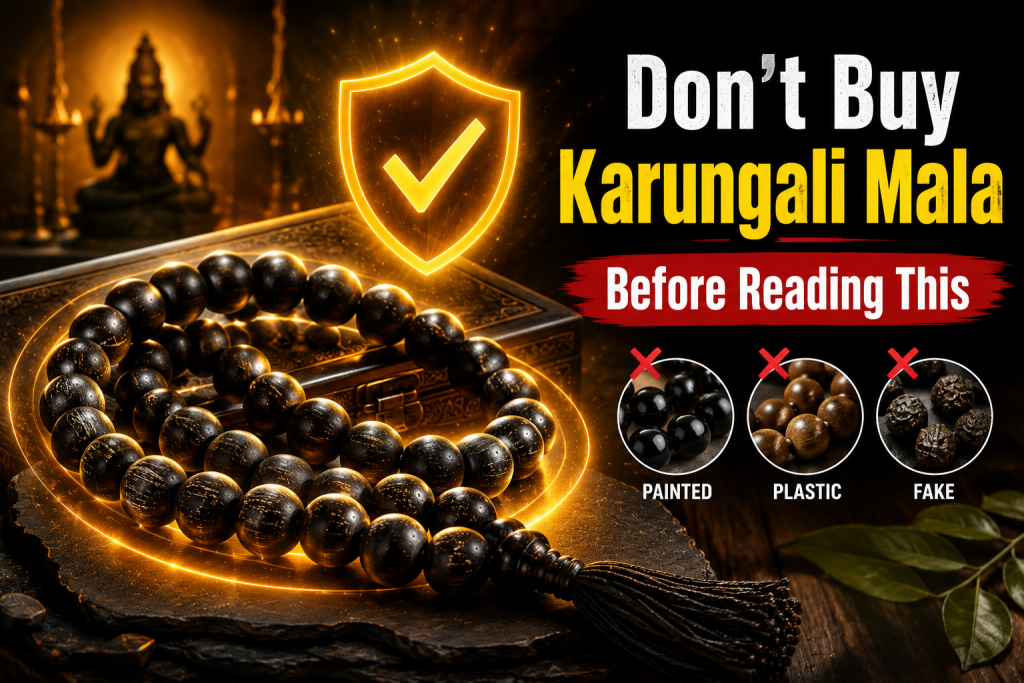 buy Original Karungali Mala guide showing authentic Karungali Mala beads with tips to avoid fake Karungali Mala before buying