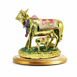 Golden Kamdhenu Cow Statue For Home And Office