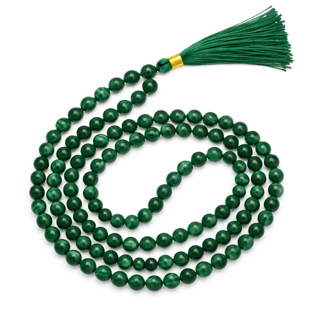 Malachite Crystal Stone Mala For Women