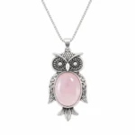 Rose Quartz Owl Pendant