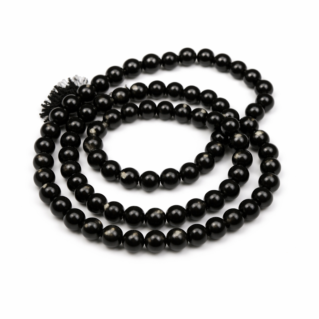 Snowflake Obsidian Crystal Stone Mala For Unisex