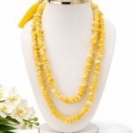 Yellow Natural Howlite Chips Mala