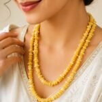 Yellow Natural Howlite Chips Mala
