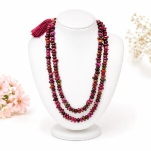 Multicolor Rhodolite Garnet Chips Mala For Women