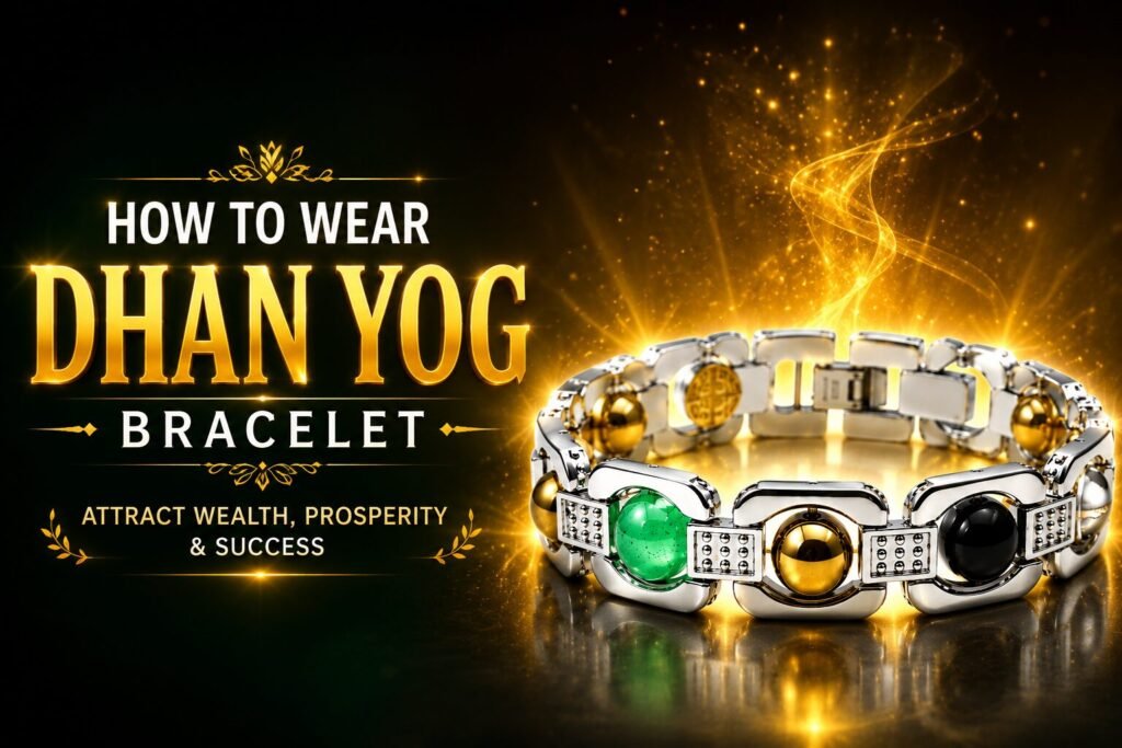 How to wear Dhan Yog Bracelet correctly for wealth, prosperity, and money attraction with silver-plated Dhan Yog Bracelet