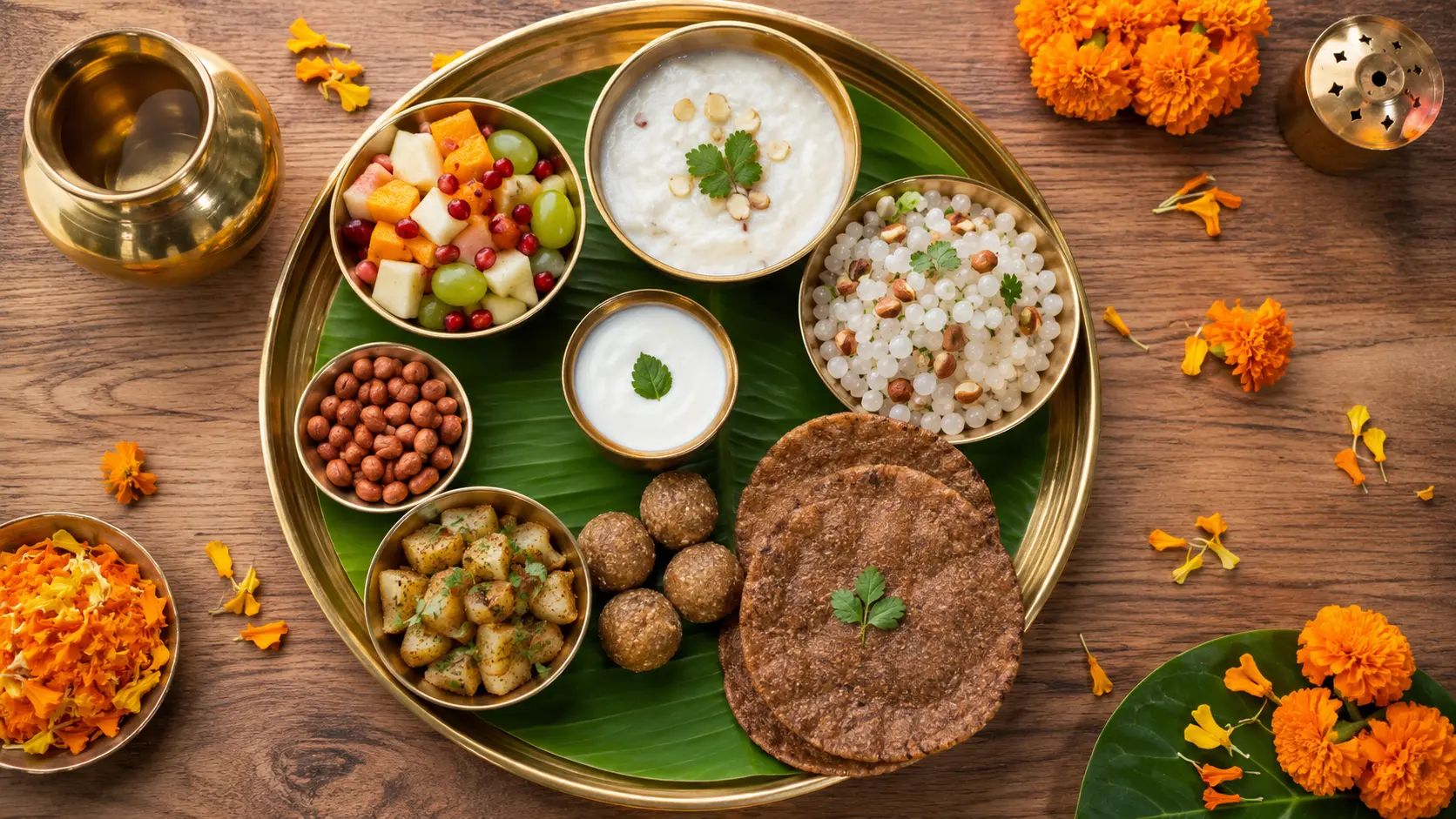 Festive Brass Thali Feast