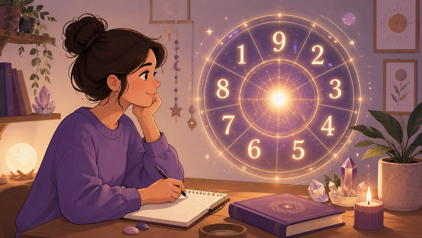 Mystical study by candlelight