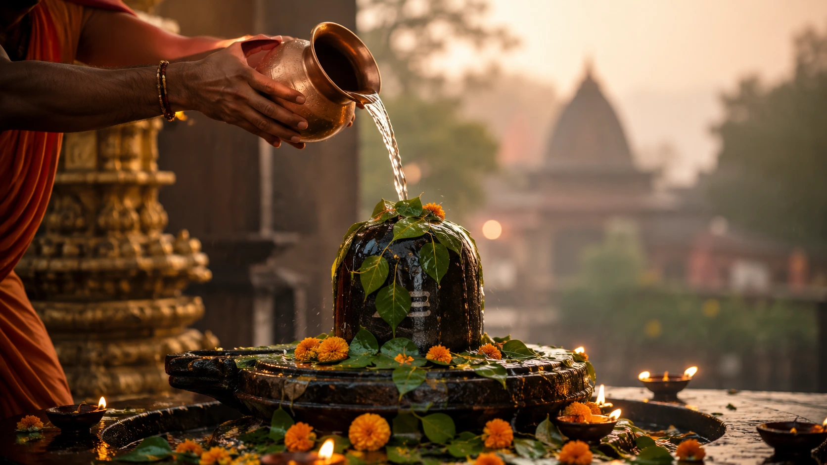 Sacred Abhishekam at Dawn