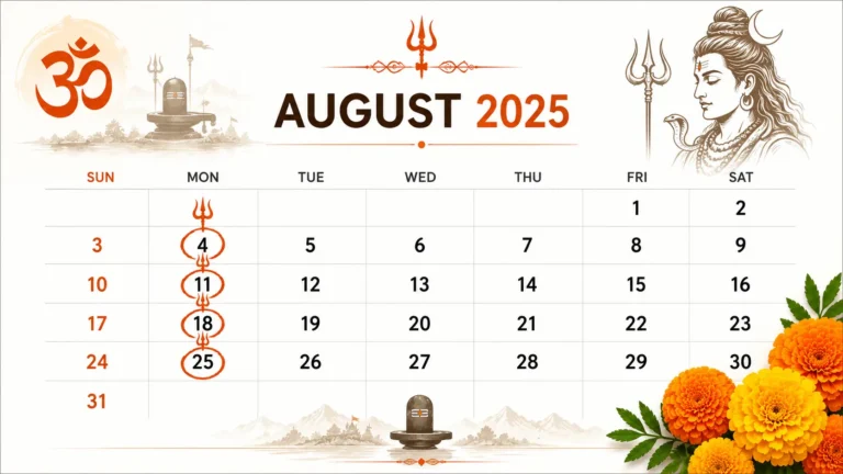 August 2025 Hindu Spiritual Calendar