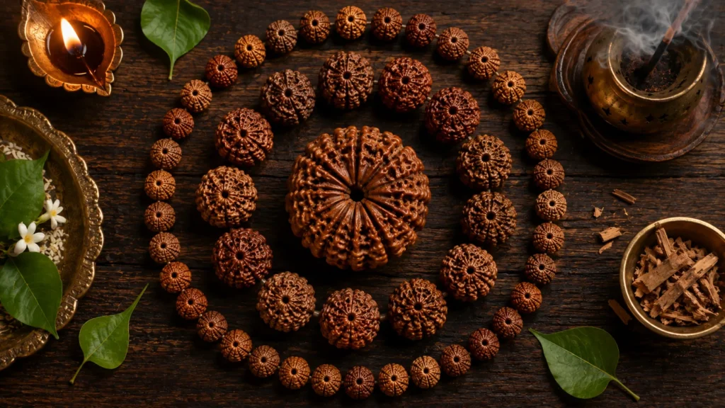 Rudraksha Mandala Devotional Still Life